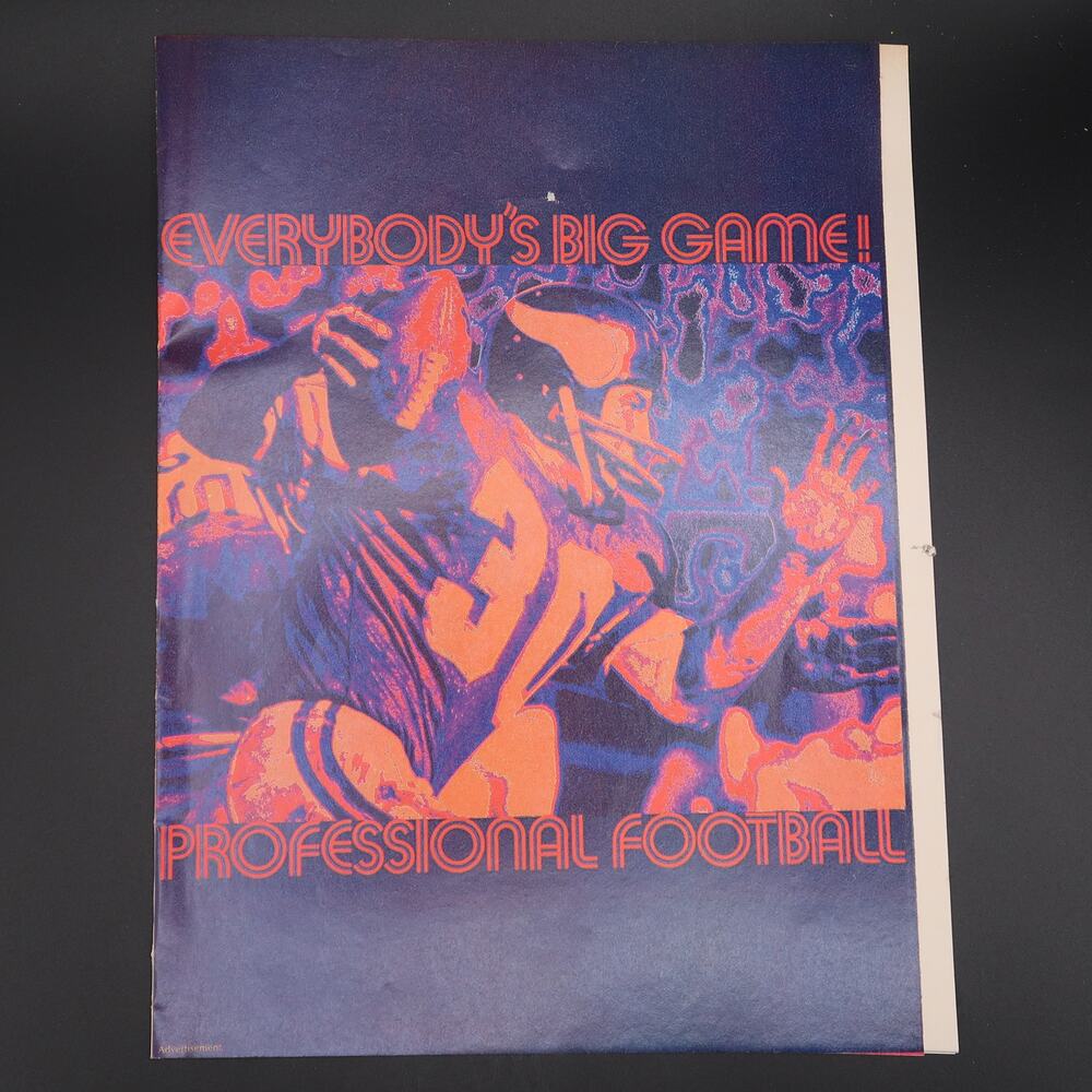 NFL Football Everybody's Big Game 1970 Pictorial Insert & Schedule Vikings Cover